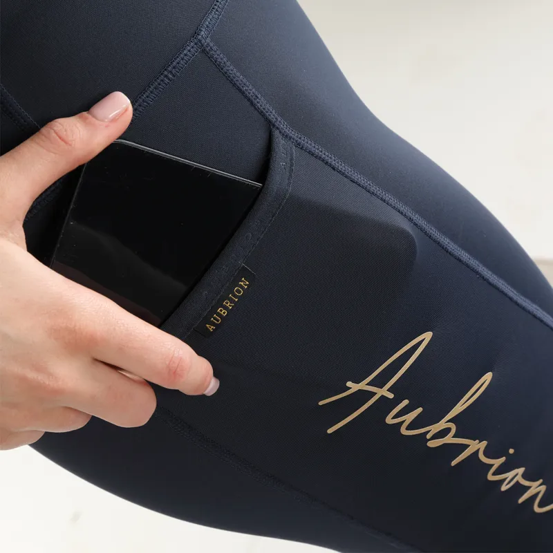 Aubrion Team Shield Riding Tights - Navy-2